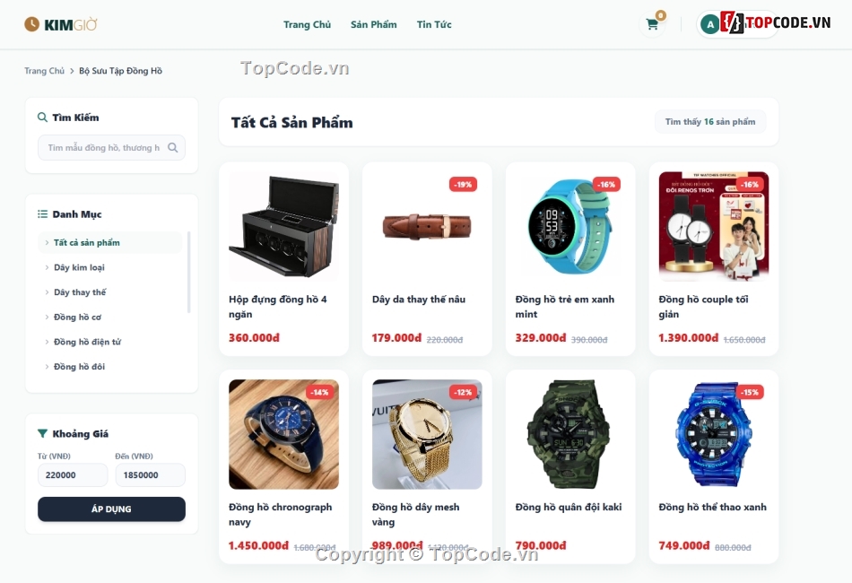 giao diện web,website đẹp,bán đồng hồ